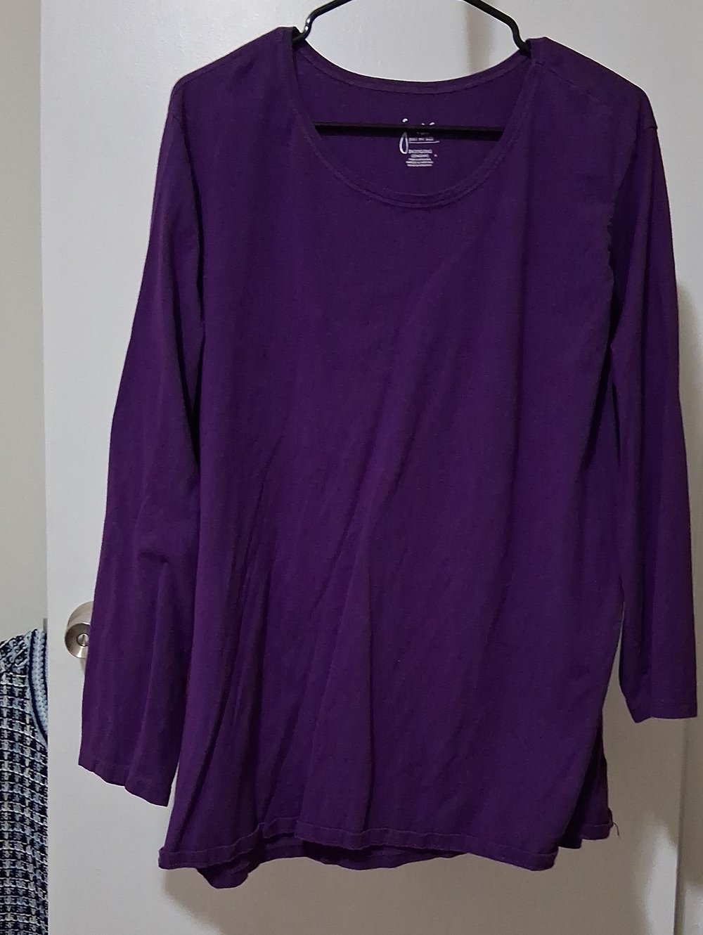 Just My Size Purple Long Sleeve T-shirt Size 3X